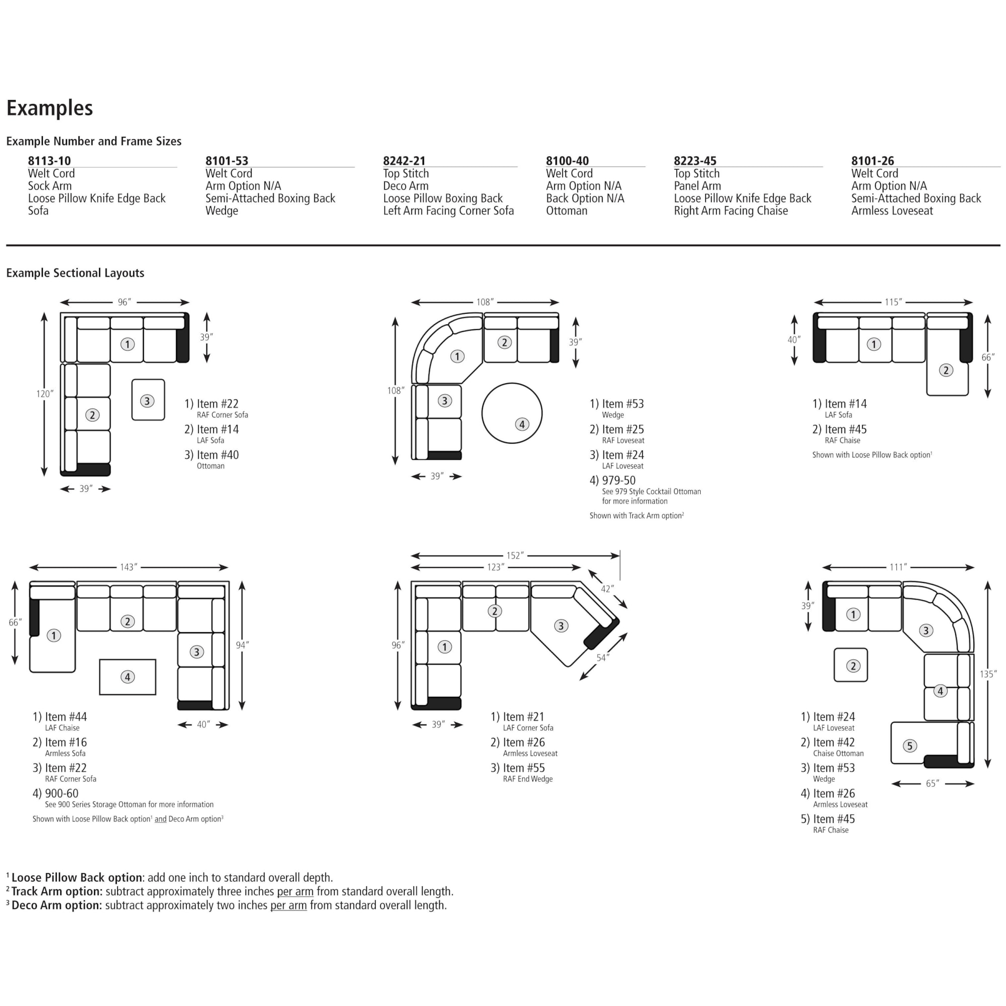 Smith Brothers Build Your Own 8000 Series 11409434 Contemporary Sofa